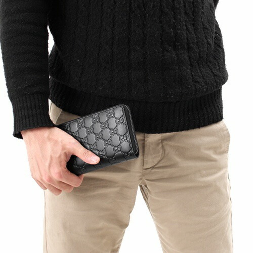 Gucci Long Wallet Avel Gg Signature Black View 2